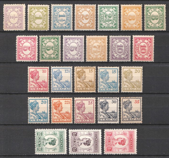 Curaçao 1915/1926 - Tre komplette serier - NVPH 44/56, 57/67, 68/70