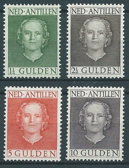 Hollandske Antiller 1950 - Dronning Juliana "En Face" - komplet serie - NVPH: 230/233