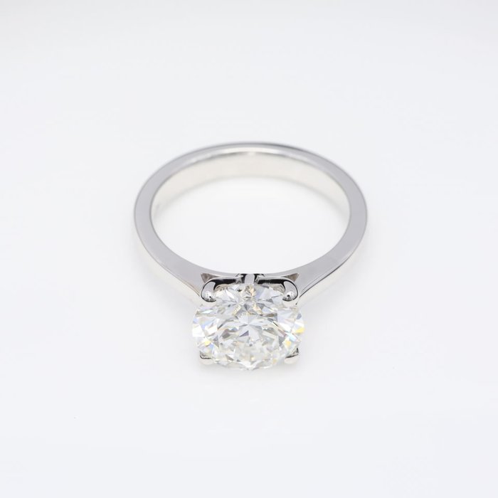 Ring - 18 kraat Hvidguld -  263ct tw Diamant (Laboratoriedyrket) - Runde E-VS2