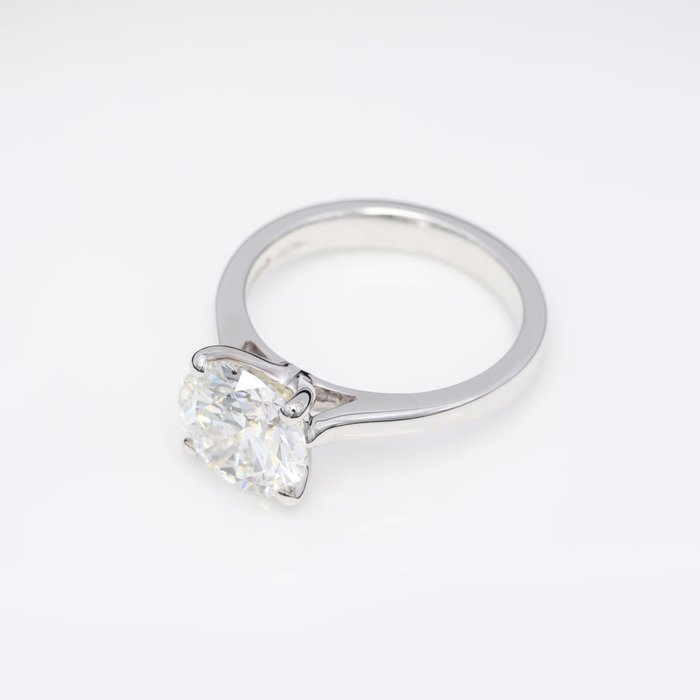 Ring - 18 kraat Hvidguld -  263ct tw Diamant (Laboratoriedyrket) - Runde E-VS2