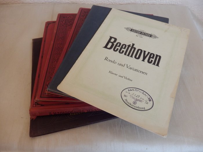 CF Peters in Liebzig - 6x Classical Sheet Music Book: Beethoven Bach Schubert - 1870-2000