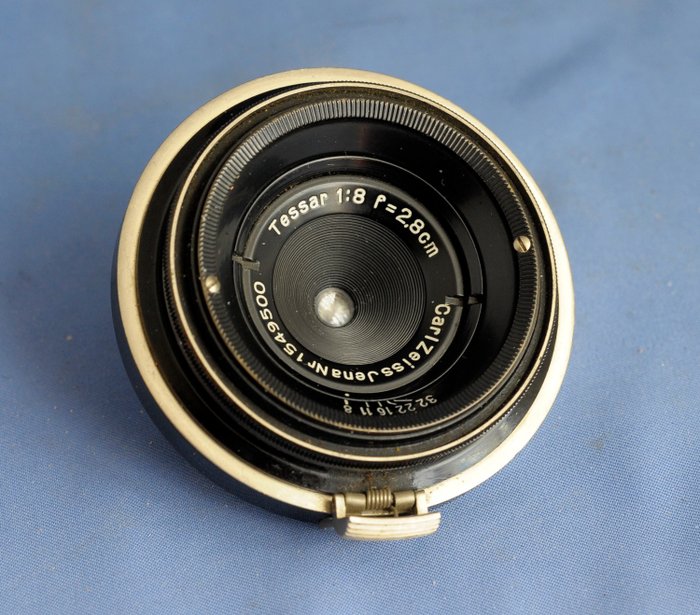 Zeiss Tessar 8/28cm black and nickel for Rangefinder søgerkamera