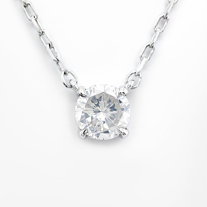 Vedhæng - 14 karat Hvidguld -  044ct tw Diamant (Natur)