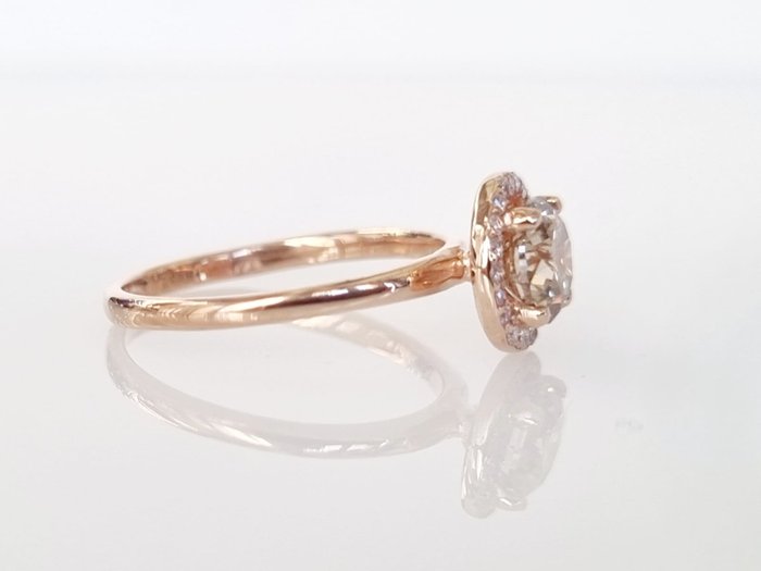 Cocktailring - 14 karat Rosaguld -  1.12ct. tw. Brun Diamant (Naturfarvet)