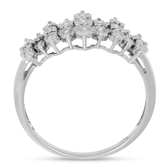 Ring - 18 kraat Hvidguld -  0.12ct. tw. Diamant (Natur)