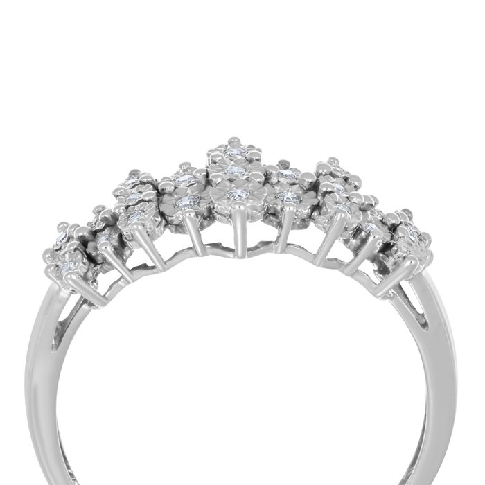 Ring - 18 kraat Hvidguld -  0.12ct. tw. Diamant (Natur)