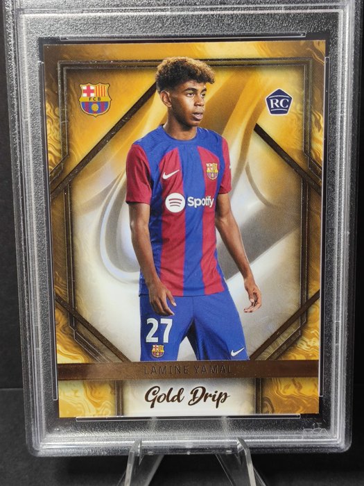 2023/24 Topps FC Barcelona Team Set Lamine Yamal #GD5 Gold Drip Rookie PSA 10 Graded card