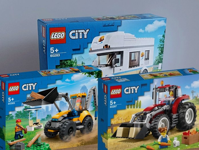 Lego - Architecture - 60287 60283 60385- MISB - NEW - LEGO City - Kamper + Koparka + Traktor  - Kreatywn duży zestaw