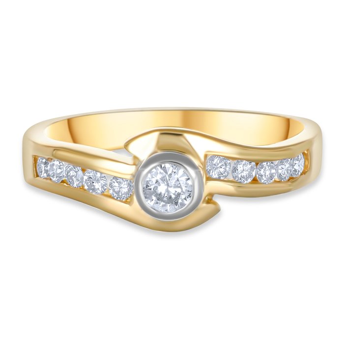 Ring - 18 kraat Gulguld, Hvidguld -  0.56ct. tw. Diamant (Natur)