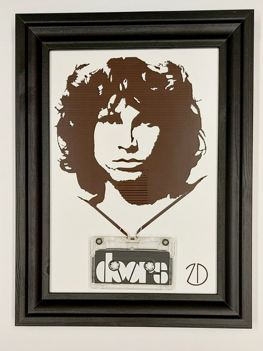 Artzano - Jim Morrison (The doors) - made with music ribbon -no paint - Artwork - 2024 - Håndunderskrevet personligt