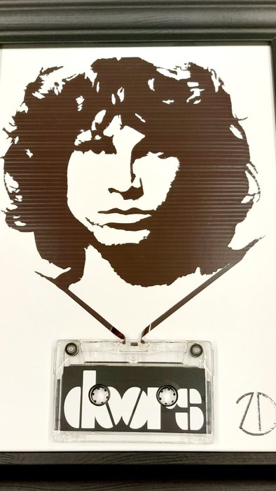 Artzano - Jim Morrison (The doors) - made with music ribbon -no paint - Artwork - 2024 - Håndunderskrevet personligt