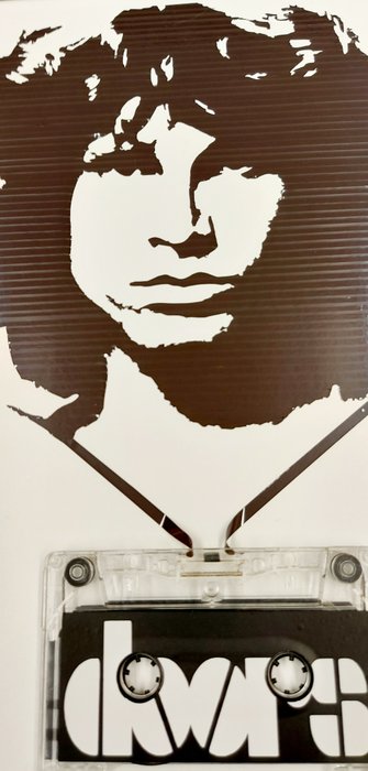 Artzano - Jim Morrison (The doors) - made with music ribbon -no paint - Artwork - 2024 - Håndunderskrevet personligt