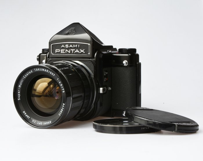 Asahi Pentax 6x7 met Super Multi coated Takumar 6x7 1:4,5/75 Storformat kamera