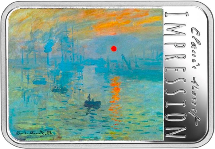 Niue. 1 Dollar 2018 "Impression - Sunrise by Claude Monet", 1 Oz (.999)  (Ingen mindstepris)