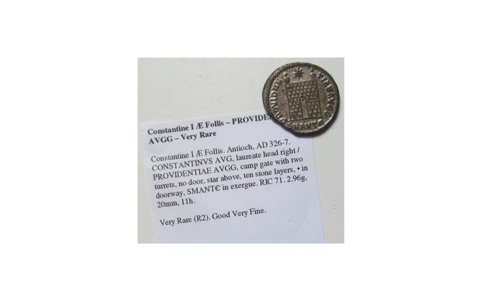 Romarriket Constantine I (AD 306-337) Follis Antioch mint 5th officina 326-327 AD - mintmark SMANTЄ - Ex CNG 2011