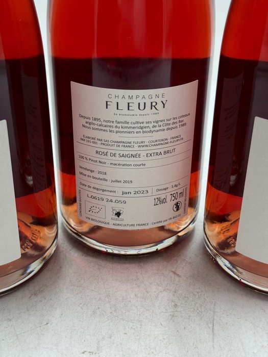 Fleury, Fleury Rosé de Saignée - Champagne Extra Brut - 3 Flasker (0,75 L)