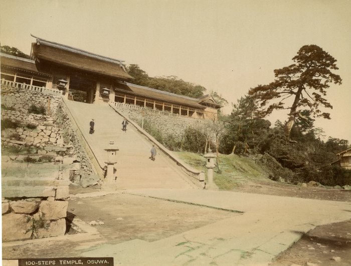 Yokohama School Kusakabe Kimbei Farsari - 5 vues/scènes du Japon temples paysages