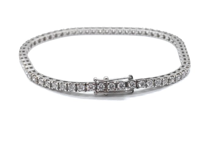 Armbånd - 18 kraat Hvidguld -  3.10ct. tw. Diamant (Natur)