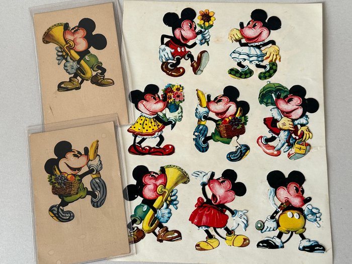 Mickey Mouse Minnie Mouse - 2 Postkort (begyndelsen af 1930'erne) - J Bijloos` Hoofd Eau de Cologne