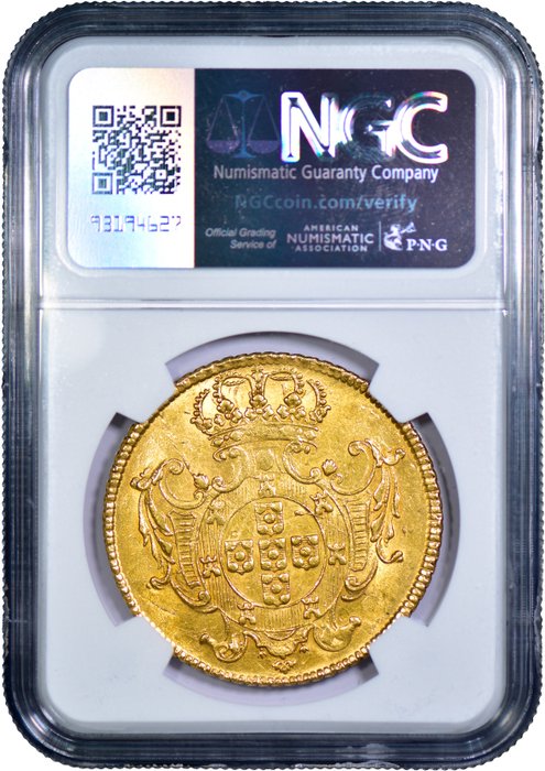 Portugal. D. João V (1706-1750). Dobra (12.800 Reis) 1729 - Rio - NGC - AU 55 - Rara