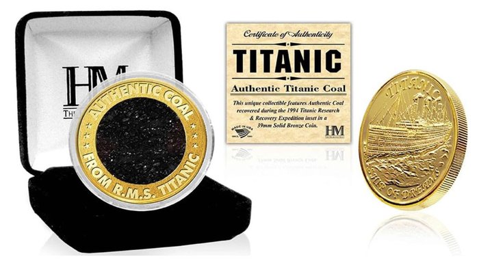 R.M.S TITANIC - Authentic  Original Coal from the RMS TITANIC - With Certificate of Authenticity L.