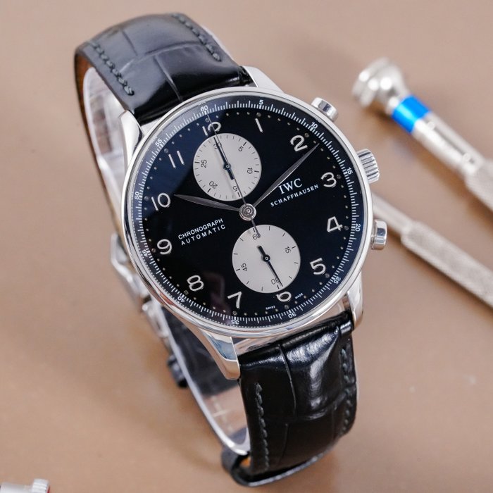 IWC - Portuguese Chronograph Black Dial - IW371404 - Mænd - 2011-nu