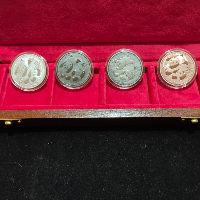 Kina 10 Yuan 2022 Panda 4x1 Oz (999)