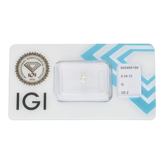 Ingen mindstepris - 1 pcs Diamant  (Natur)  - 034 ct - G - VS2 - International Gemological Institute (IGI)