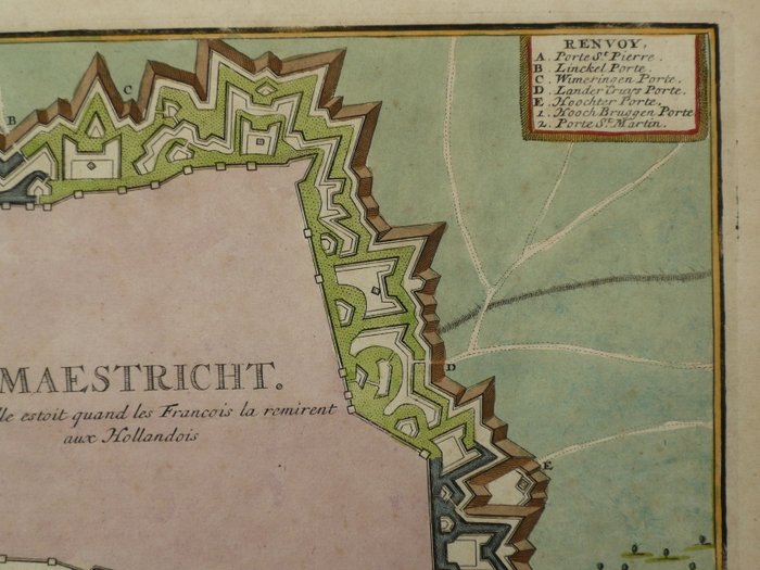 Holland - Maastricht; N de Fer - Maestricht comme elle estoit quand les Francois la remirant aux Hollandois - 1681-1700