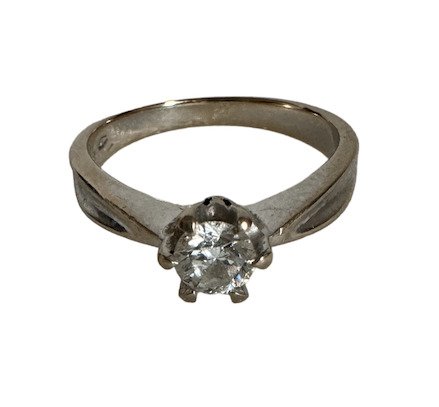 Ring - 18 kraat Hvidguld -  0.39ct. tw. Diamant (Natur)