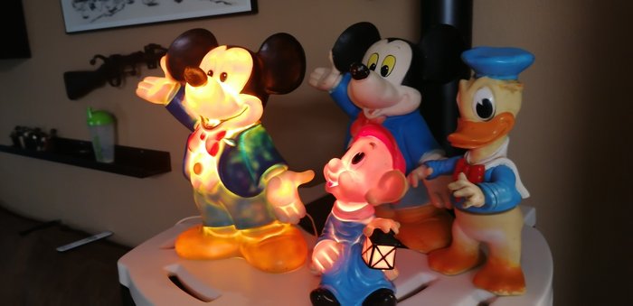 Walt Disney Productions /ledraplastic - Nachtlamp mickey mouse and dopey - 4