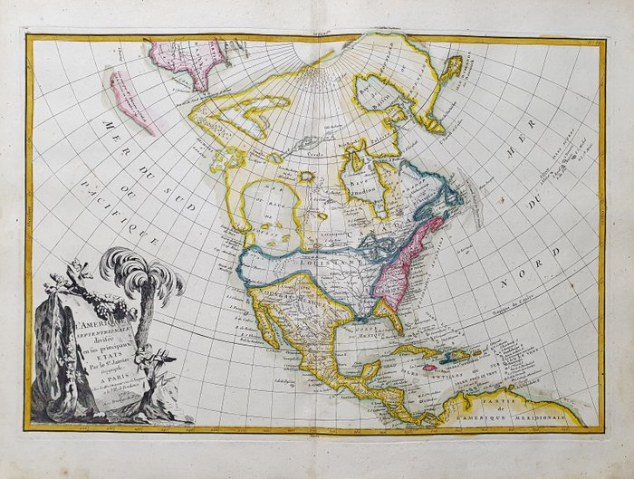 America - Nordamerika / USA / Canada / Mexico / USA / Nordamerika; G. Rizzi Zannoni / Janvier / Lattre - L'Amerique Septentrionale divisee en ses principaux Etats - 1761-1780