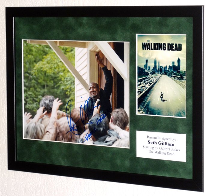 The Walking Dead - Seth Gilliam (Father Gabriel Stokes) Premium Framed signed + Certificate of Authenticity