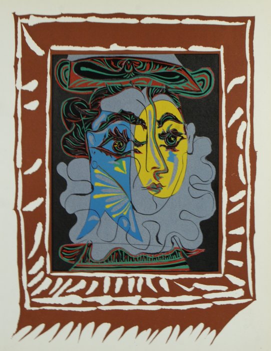 Pablo Picasso (1881-1973) (after) - "La femme au chapeau - 1963" Lithographie, Ausgabe 1963 Au Vent d’Arles.