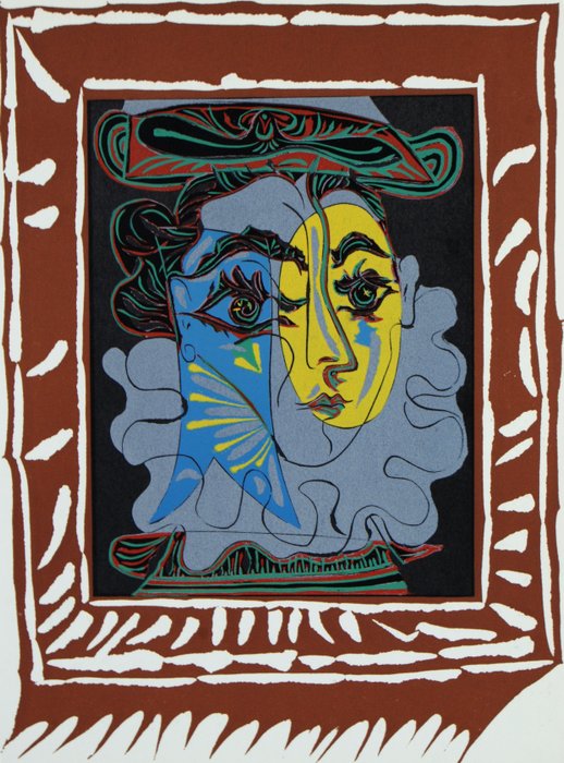 Pablo Picasso (1881-1973) (after) - "La femme au chapeau - 1963" Lithographie, Ausgabe 1963 Au Vent d’Arles.