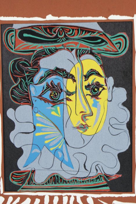 Pablo Picasso (1881-1973) (after) - "La femme au chapeau - 1963" Lithographie, Ausgabe 1963 Au Vent d’Arles.