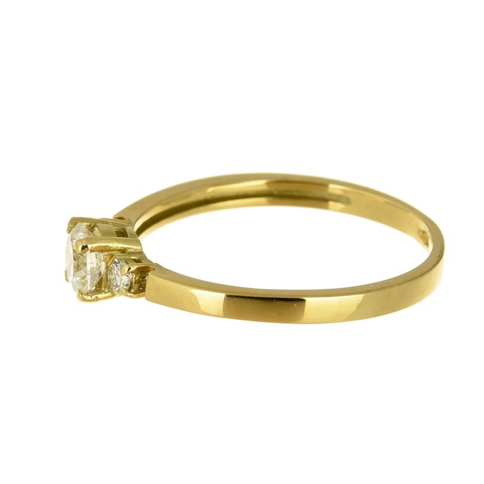 Ring - 14 karat Gulguld Diamant (Natur)