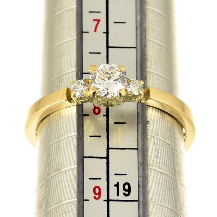 Ring - 14 karat Gulguld Diamant (Natur)