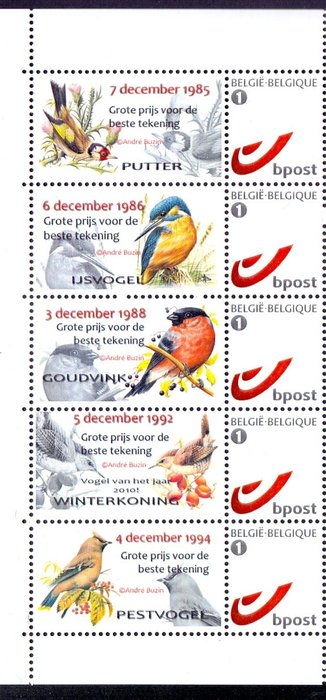 Belgien 2010 - '25 years of Birds of Buzin': 'Limited Edition' - hele ark med Duostamps - ZELDEN AANGEBODEN