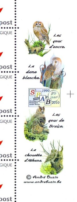 Belgien 2010 - '25 years of Birds of Buzin': 'Limited Edition' - hele ark med Duostamps - ZELDEN AANGEBODEN