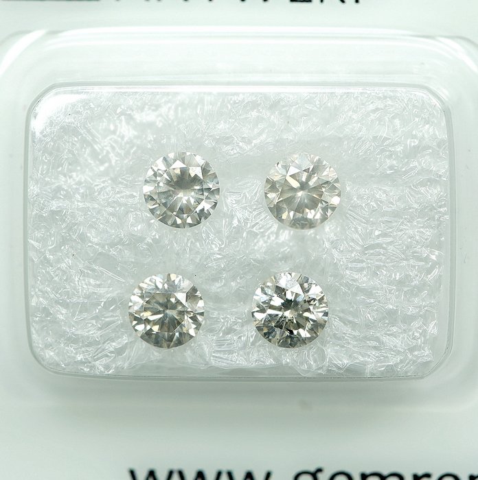 4 pcs Diamant  (Natur)  - 1.10 ct - I1, SI1 - Gem Report Antwerp (GRA)