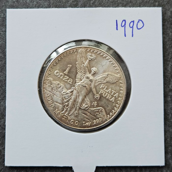 Mexico. 1 Onza 1990 Libertad, 1 Oz (.999)  (Ingen mindstepris)