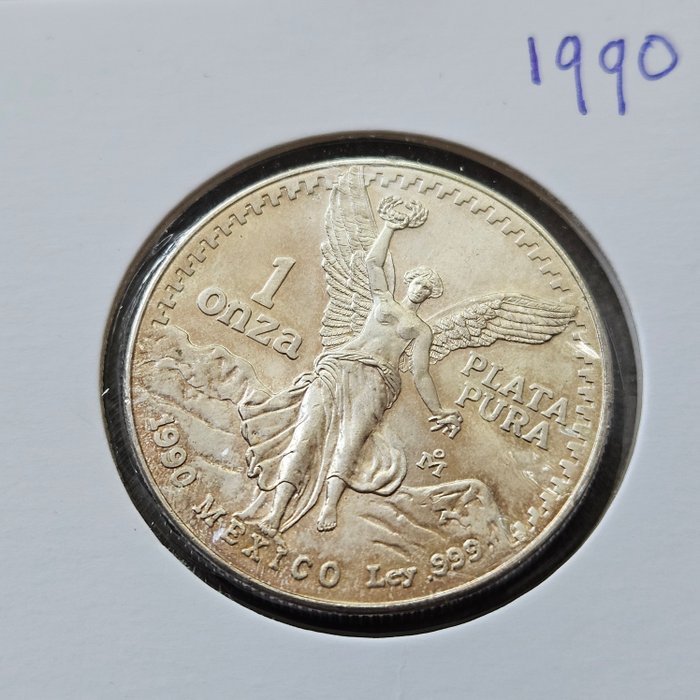 Mexico. 1 Onza 1990 Libertad, 1 Oz (.999)  (Ingen mindstepris)