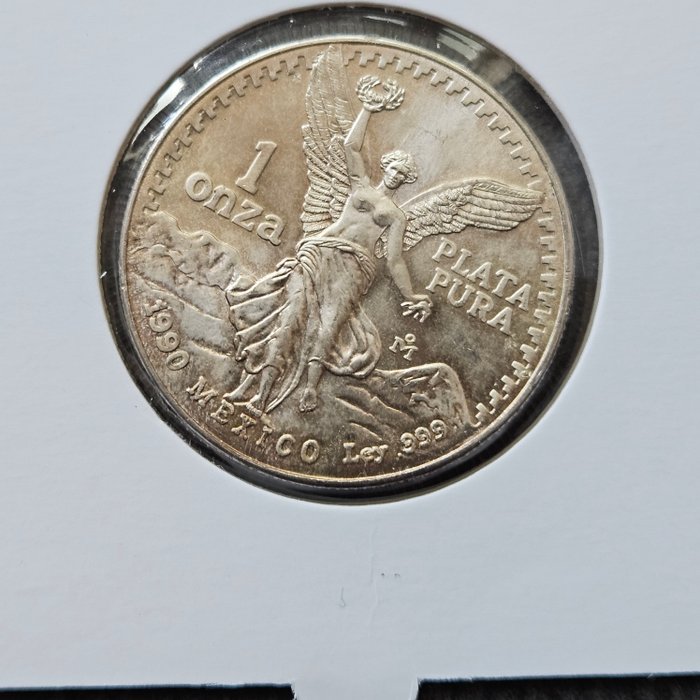 Mexico. 1 Onza 1990 Libertad, 1 Oz (.999)  (Ingen mindstepris)