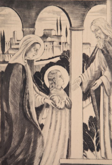 Schelfhout Lodewijk (1881-1943) - Opdracht van Maria in de tempel Présentation de la Vierge (originele titel)