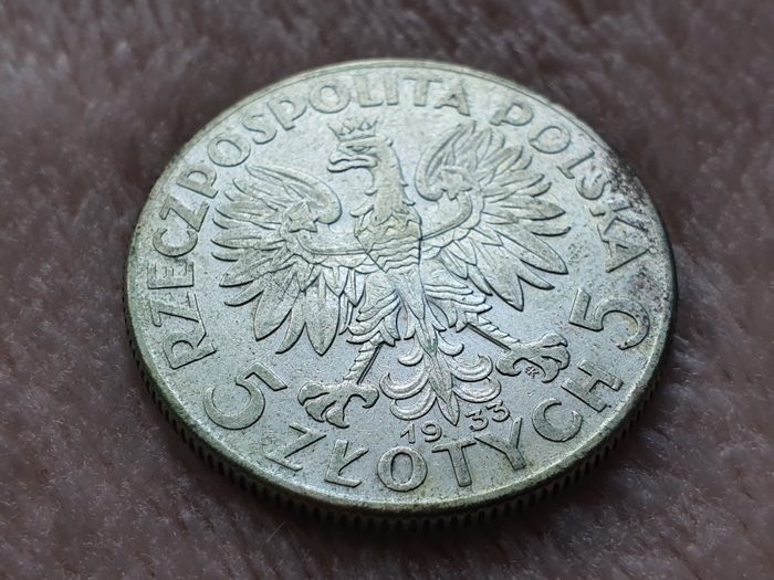 Polen. 5 zł i 10 zł Głowa Kobiety Polonia 1933 r. i 1932 r  (Ingen mindstepris)