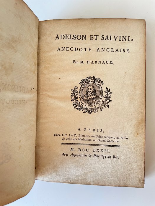 M. d'Arnaud - Adelson et Salvini, anecdote anglaise - 1772