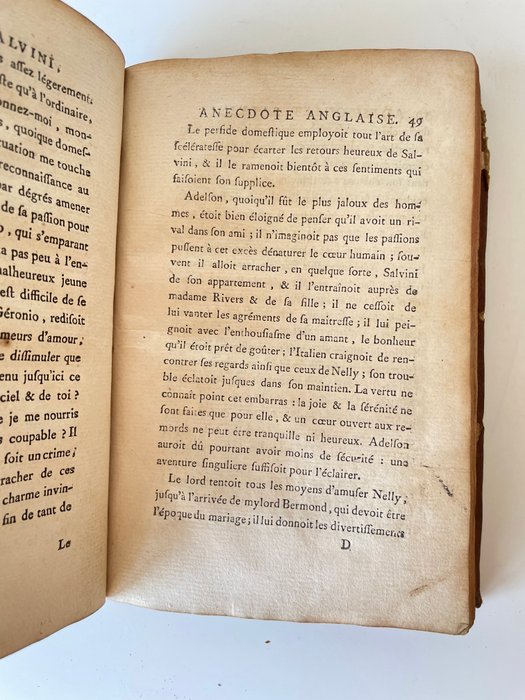 M. d'Arnaud - Adelson et Salvini, anecdote anglaise - 1772