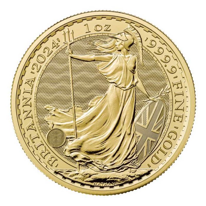 Storbritannien. 100 Pounds 2025 Britannia, 1 Oz (.999) Goldmünze Gold