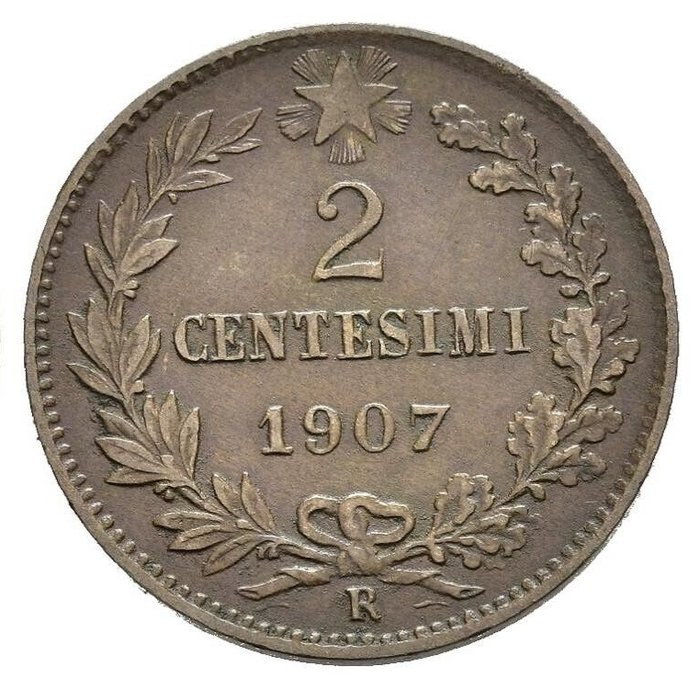 Italien Kongeriget Italien Vittorio Emanuele III di Savoia (1900-1946) 2 Centesimi 1907 "Valore"  (Ingen mindstepris)